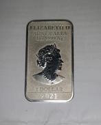 1oz zilver rectangle dragon 2021, Postzegels en Munten, Ophalen of Verzenden, Zilver