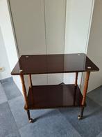 vintage tafel - bijzettafel - serveerwagen op wieltjes, Ophalen of Verzenden