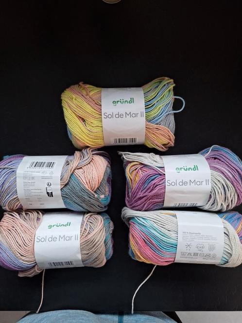 Gründl 5x 100gr 210m/bol 100% katoen naald 3-4, Hobby en Vrije tijd, Breien en Haken, Zo goed als nieuw, Naald, Ophalen of Verzenden
