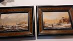 2 oude schilderijtjes van L.Scheltinck, Antiek en Kunst, Kunst | Schilderijen | Klassiek, Ophalen