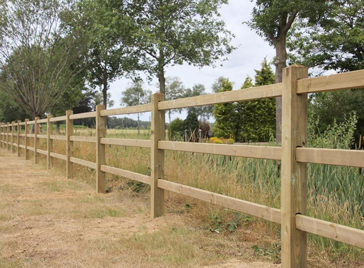 13. Houten omheining | tuinomheining | afrastering, Dieren en Toebehoren, Stalling en Weidegang, Weidegang, 4 paarden of pony's of meer