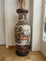 Grote Chinese vaas op voet, incl. Pampas, Ophalen, Zo goed als nieuw, Aardewerk of Porselein, 75 cm of meer