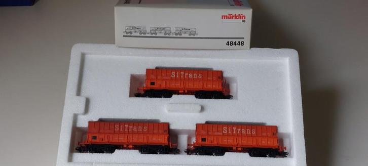 SNCB/MNBS MARKLIN SET 3 SITRANS CARS HO*AC 48448, Hobby en Vrije tijd, Modeltreinen | H0, Zo goed als nieuw, Treinset, Wisselstroom