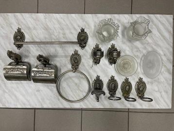 Badkamer accessoires set 12 delig metaal Vintage Klassiek beschikbaar voor biedingen
