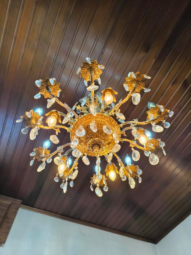 kristallen lusters/kroonluchters en wandlampen, Antiek en Kunst, Antiek | Glaswerk en Kristal, Ophalen