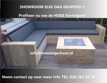 Hoekbanken van steigerhout | Loungeset Tuinbank GOEDKOOPSTE!