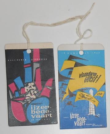2 Herkenningstekens IJzerbedevaart Diksmuide 1961 – 1962 beschikbaar voor biedingen