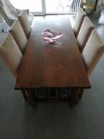Table salle à manger chêne massif + 6 chaises, Enlèvement, Utilisé, Louis XIII, 4 à 6 chaises