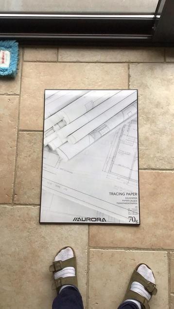 1 blok kalkpapier  70 gram , 420x595mm merk Aurora beschikbaar voor biedingen
