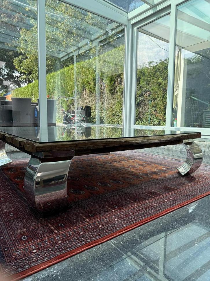 Eiken salontafel, Huis en Inrichting, Tafels | Salontafels, Zo goed als nieuw, Ophalen