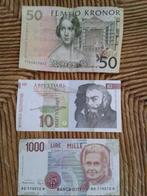Oude bankbiljetten Italie - Slovenie - Zweden, Los biljet, Ophalen of Verzenden