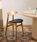 Stoel NorthDeco Kyoto Walnoot - Zwart, Huis en Inrichting, Stoelen, Ophalen, Nieuw, Zwart