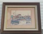 aquarelle marine signe alphonse van beurden, Antiek en Kunst, Ophalen of Verzenden