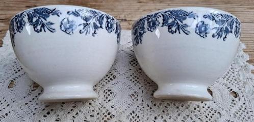 2 Vintage spoelkommetjes met blauw motief, Antiek en Kunst, Curiosa en Brocante, Ophalen of Verzenden