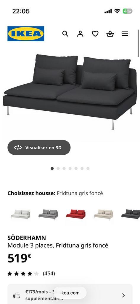 IKEA SODERHAMN 3-zitsbank, Huis en Inrichting, Zetels | Zetels, Zo goed als nieuw, Ophalen