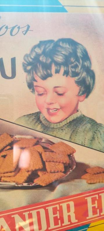 Oude affiche van Fameu speculoos, Vander Elst uit Leuven'50 beschikbaar voor biedingen