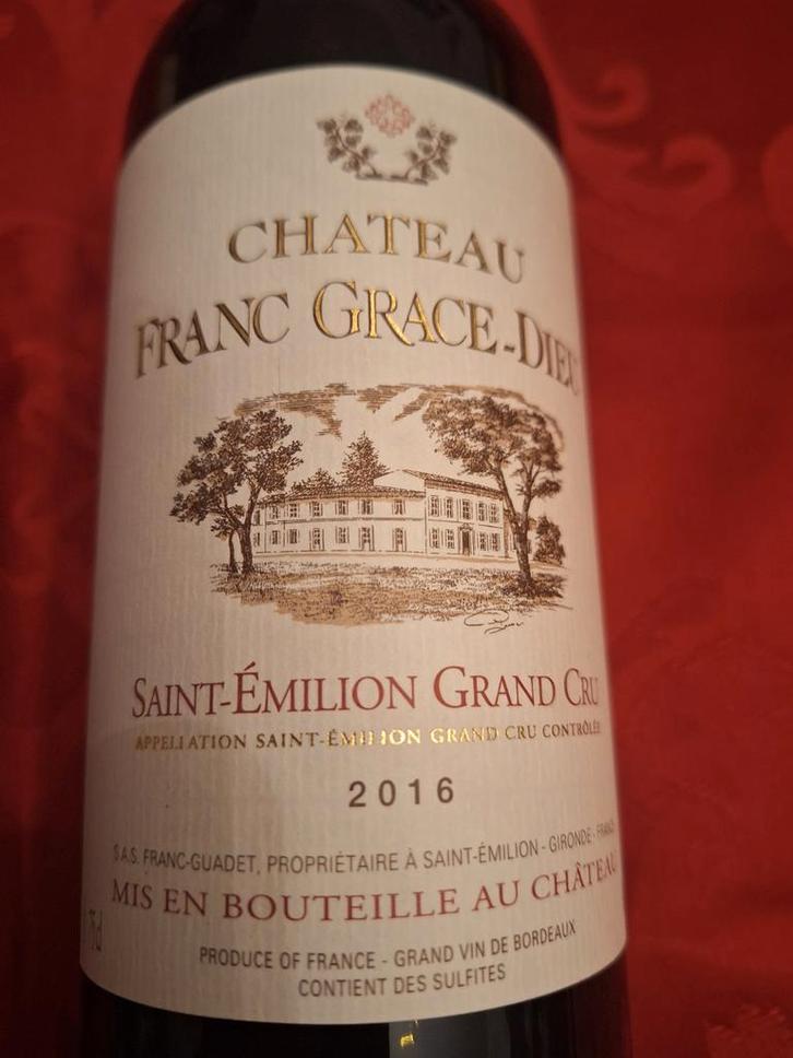 Saint-Emilion Grand Cru,  Château Franc Grace-Dieu  2016, Collections, Vins, Neuf, Vin rouge, France, Pleine, Enlèvement