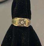 Heer 14k witte goud en Diamant ring, Avec pierre précieuse, Or, Utilisé, Enlèvement ou Envoi