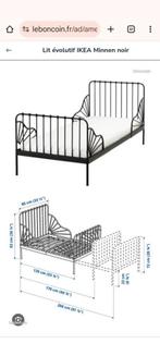 Lit Ikea minne noir. ( 2 lits ) A la pièce où les deux, Ophalen, Zo goed als nieuw, Lattenbodem