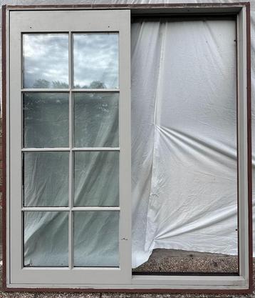 Hefschuifraam: massief hout (afrormosia) beschikbaar voor biedingen