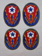 4 X WWII US ETO Communications Zone Patch, Ophalen of Verzenden, Landmacht, Embleem of Badge