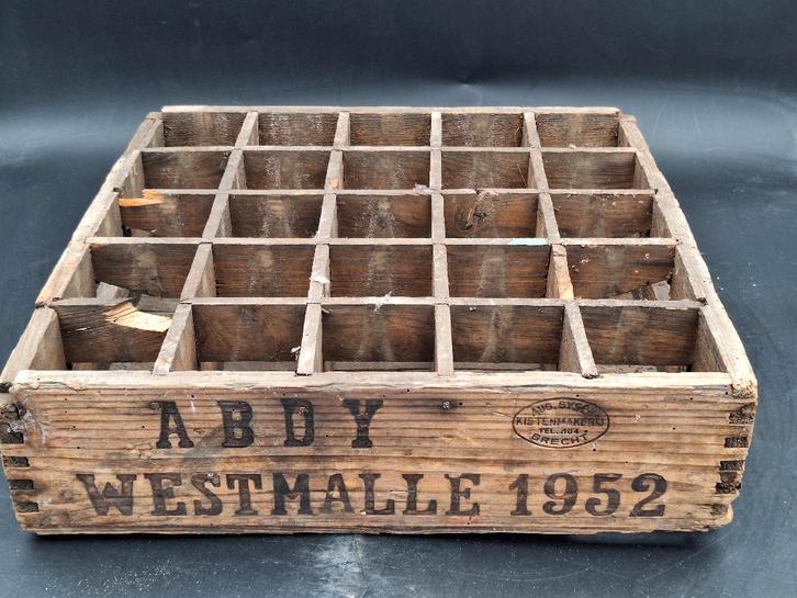 oude bierbak Abdij Westmalle, 1952, Verzamelen, Biermerken, Gebruikt, Overige typen, Overige merken, Ophalen of Verzenden