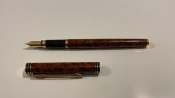 Waterman Ideal bruine vulpen met 18k gouden kop, Enlèvement ou Envoi, Utilisé, Stylo, Waterman