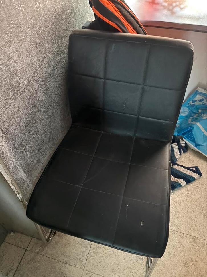 6stoelen, Huis en Inrichting, Stoelen, Gebruikt, Vijf, Zes of meer stoelen, Overige materialen, Zwart, Ophalen