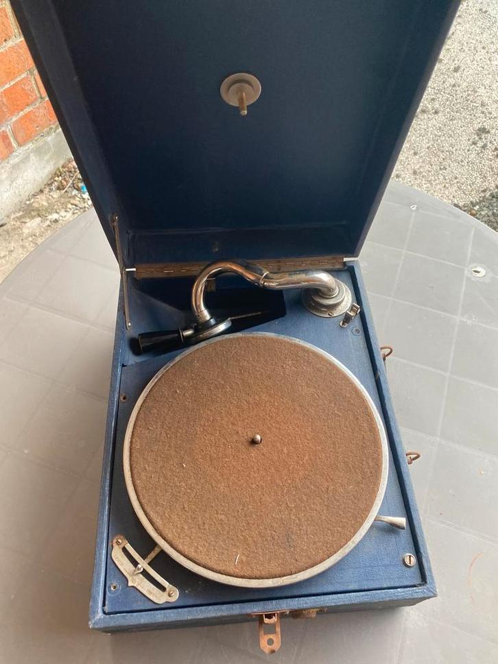 Vintage koffergrammofoon, Antiek en Kunst, Antiek | Tv's en Audio, Ophalen