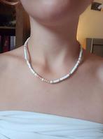 Witte ketting met roze accenten, Ophalen of Verzenden, Nieuw, Wit, Verstelbaar
