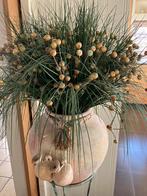 Aarden pot met decoratie bloemen, Ophalen, Zo goed als nieuw