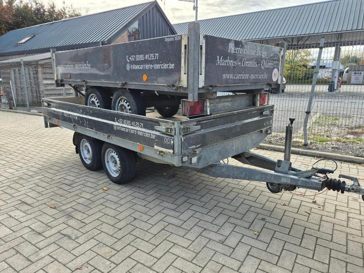 Dubbelassige aanhangwagen in zeer goede staat met papier, Auto diversen, Aanhangers en Bagagewagens, Ophalen of Verzenden