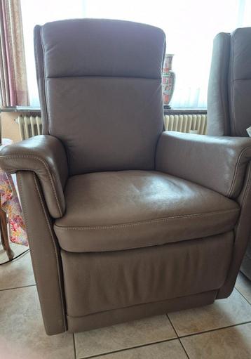 Fauteuil relax électrique en cuir, Enlèvement, Comme neuf, Cuir