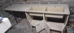 kast met wasbakken en werkblad (2x wasbak) pvc, Ophalen, Kunststof, Gebruikt, 200 cm of meer