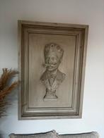 Decoratief muurkader met stenen uitgewerkte kop, Ophalen, Gebruikt
