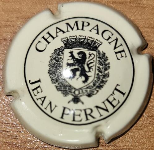 Champagnecapsule Jean PERNET donker crème & zwart nr 01, Verzamelen, Wijnen, Nieuw, Champagne, Frankrijk, Ophalen of Verzenden