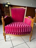 2 identieke zeteltjes rood/roze fluweel, Huis en Inrichting, Fauteuils, Ophalen, Gebruikt