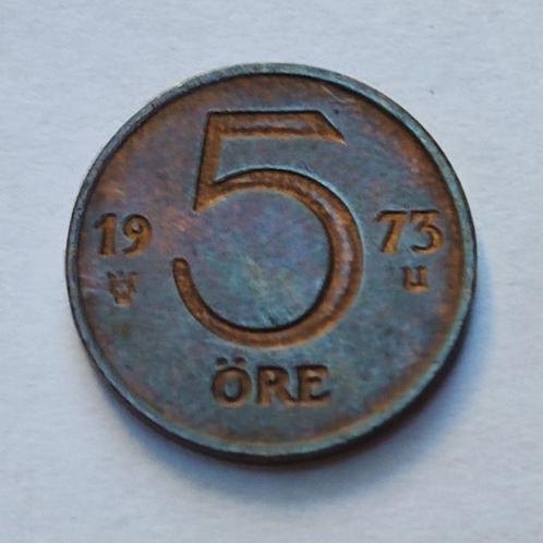 Zweedse munt 5 ore uit 1973, Postzegels en Munten, Munten | Europa | Niet-Euromunten, Losse munt, België, Ophalen of Verzenden