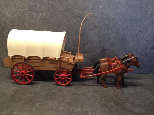 Playmobil huifkar met paarden 7648, Kinderen en Baby's, Speelgoed | Playmobil, Zo goed als nieuw, Complete set, Ophalen of Verzenden