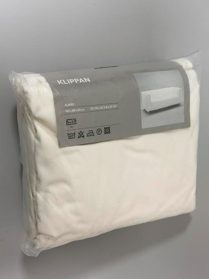 Ikea KLIPPAN hoes voor 2-zitsbank NIEUW Almas wit 500.740.98, Huis en Inrichting, Fauteuils, Nieuw, Ophalen of Verzenden