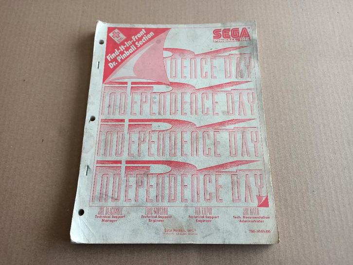 Manual: Sega Independence Day (1996) Flipperkast, Collections, Machines | Flipper (jeu), Sega, Envoi