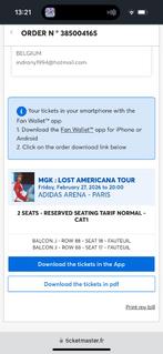 Billets MGK Paris, Deux personnes, Février, Rock of Poprock