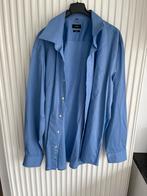 Blauw herenhemd 43-44, Kleding | Heren, Overhemden, Ophalen, Zo goed als nieuw, Blauw