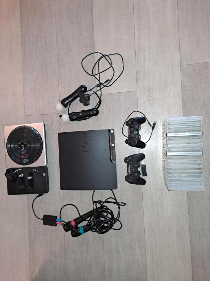 Playstation 3 Slim + games, Games en Spelcomputers, Spelcomputers | Sony PlayStation 3, Gebruikt, Slim, 120 GB, Met 2 controllers