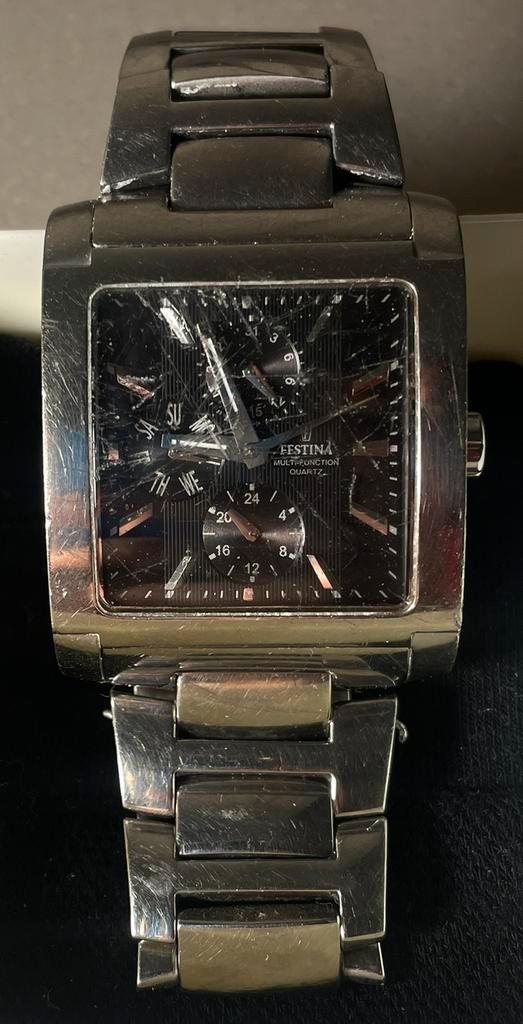 Festina horloge multifunctioneel, Handtassen en Accessoires, Horloges | Heren, Gebruikt, Staal, Ophalen of Verzenden