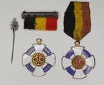 Militaria-insigne_Pélérinage_BE_ lot de 4 médailles-insignes, Armée de terre, Enlèvement ou Envoi, Ruban, Médaille ou Ailes