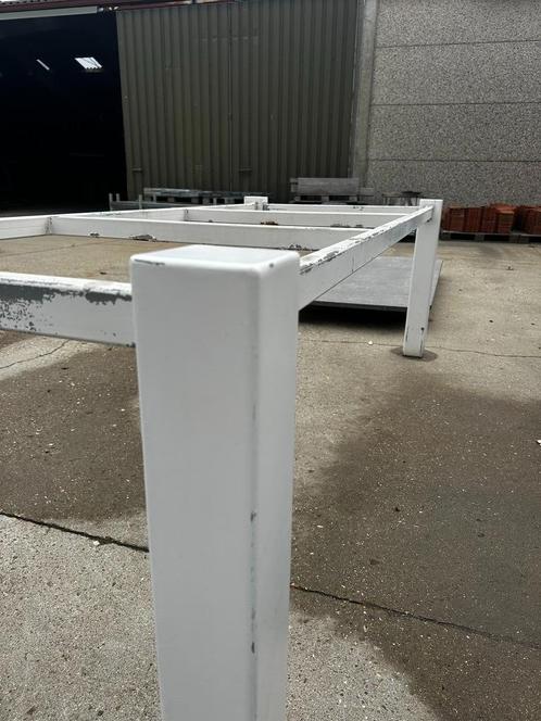 TUINTAFEL  STAAL + TAFELBLAD  IERSE ARDUIN GEVLAMD, Tuin en Terras, Tuintafels, Gebruikt, Rechthoekig, Ophalen