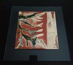 Twee abstracte keramische kunst tegels., Ophalen of Verzenden