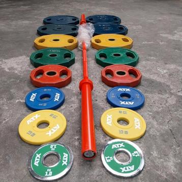 149 KG Olympische Grip Gewichten Set + Nieuwe Barbell 220cm  beschikbaar voor biedingen