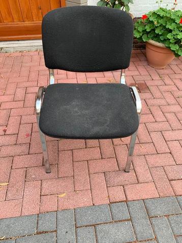 Vintage retro eetkamer stoelen zwart, Huis en Inrichting, Ophalen, Gebruikt, Zwart, Metaal